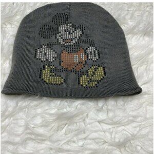 Disney Mickey Mouse Beanie Hat Youth One Size Pixelated Gray Black Red Winter